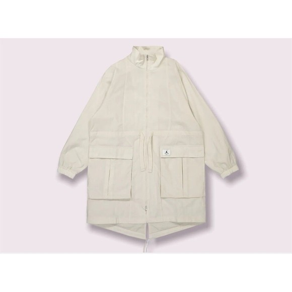 New Jordan Essentials Women's Oversized Jacket Size S Cream Nude DM5197-104